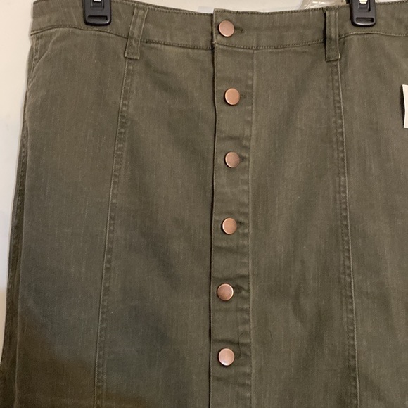 NEW FALLS CREEK HUNTER GREEN A LINE DENIM SKIRT plus size 16. - Picture 2 of 10